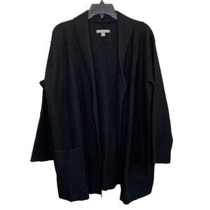 JESSICA LONDON Sweater Womens 12 Black Open Cardigan NEW Wool-Blend